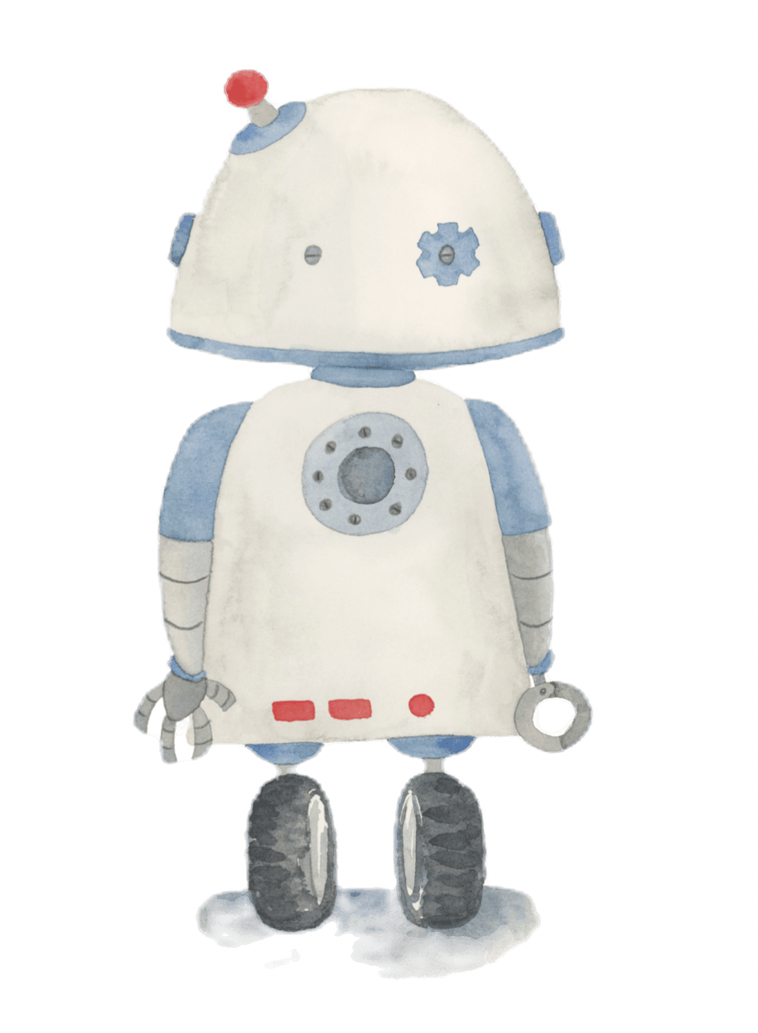 Roberto el robot en acuarela